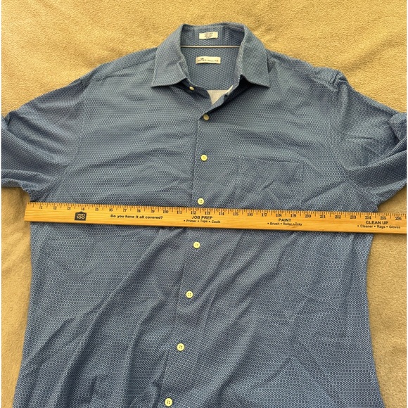 PETER MILLAR CROWN COTTON SPORT BUTTON DOWN BLUE MENS SHIRT SIZE XL - Picture 5 of 8